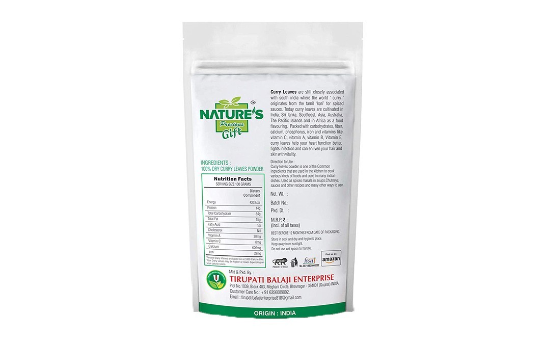 Nature's Gift Curry Leaves Powder    Pack  250 grams